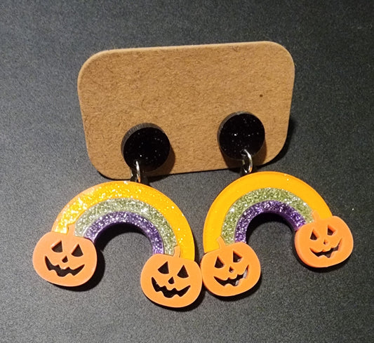Rainbow Halloween Earrings