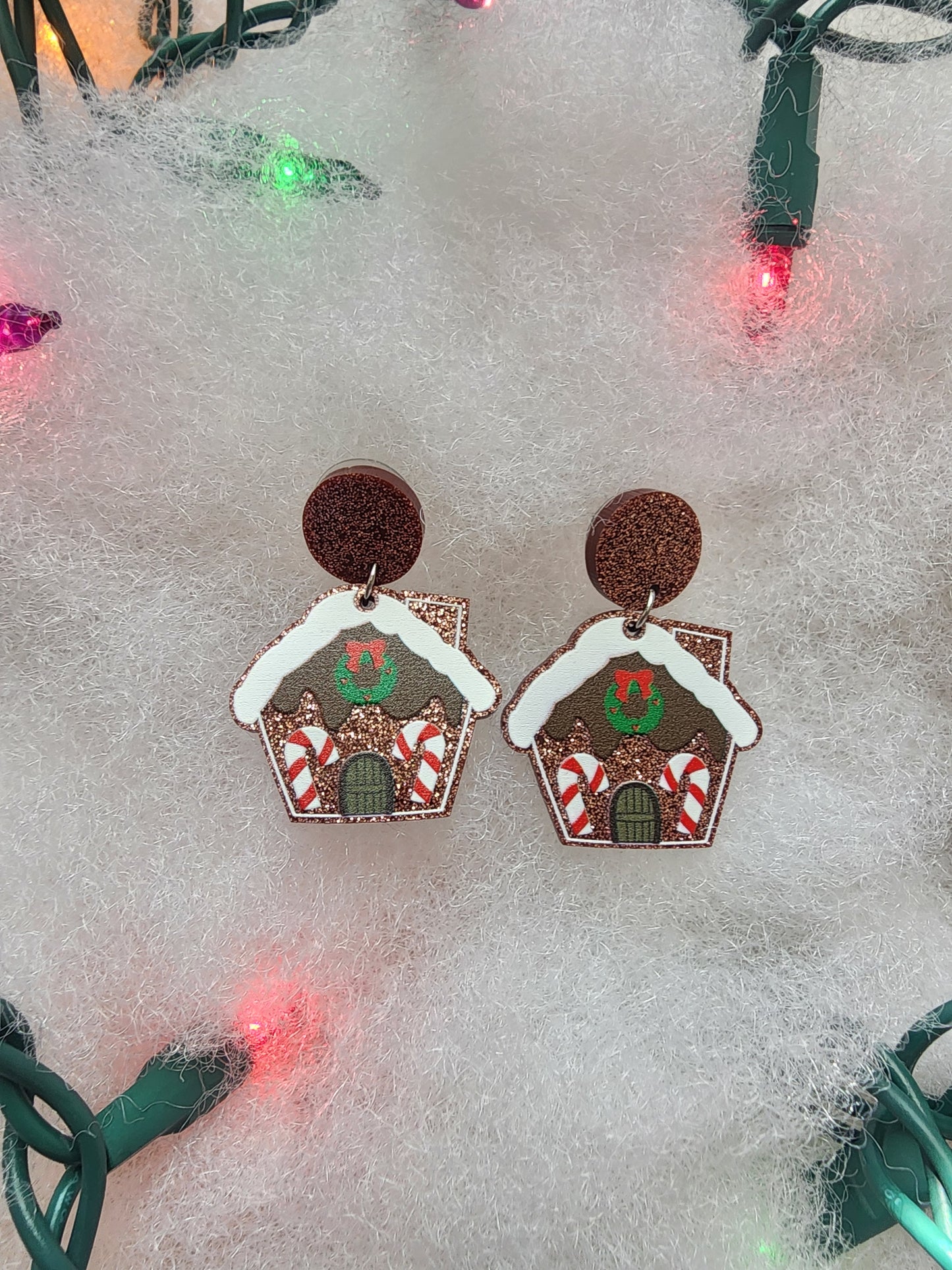 "Jackie" Gingerbread House Earrings
