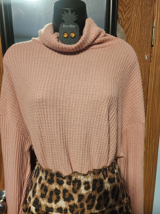 "Carley" Soft Pink Turtleneck