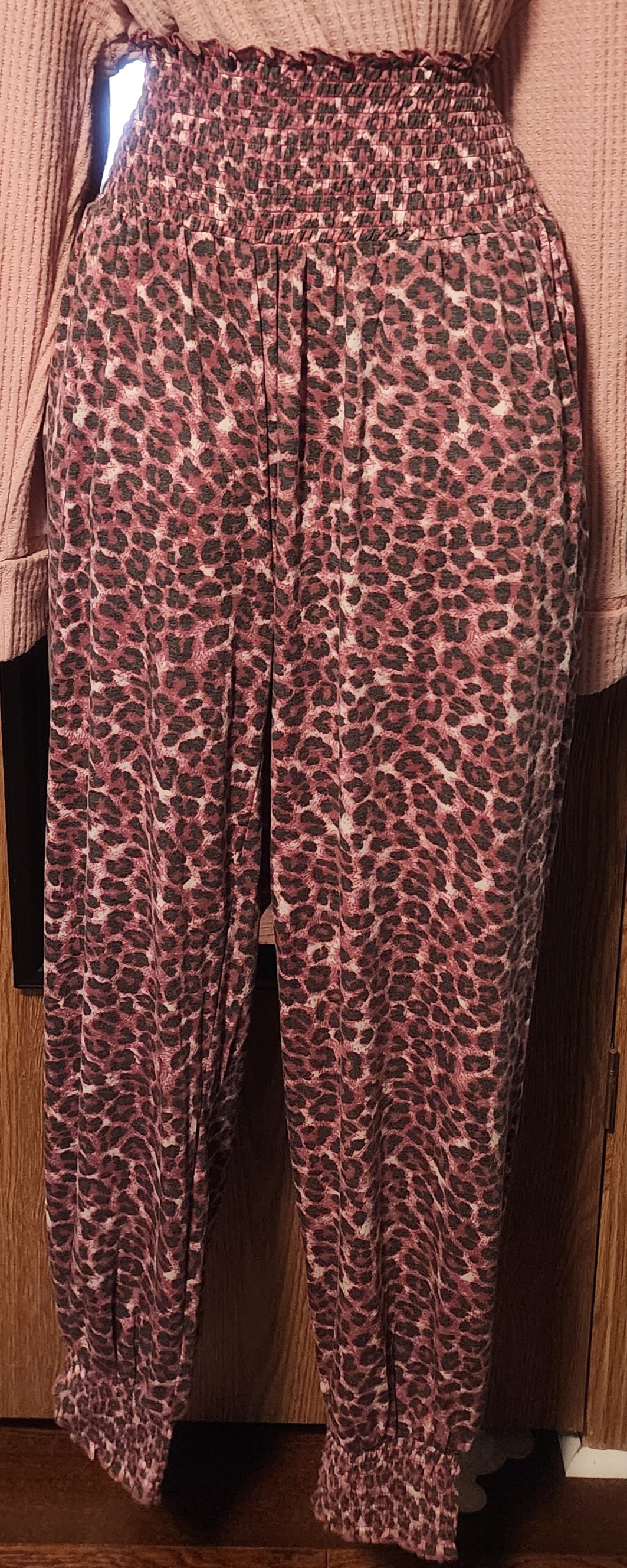 "Niki" Zenana Pink Cheetah Print Joggers