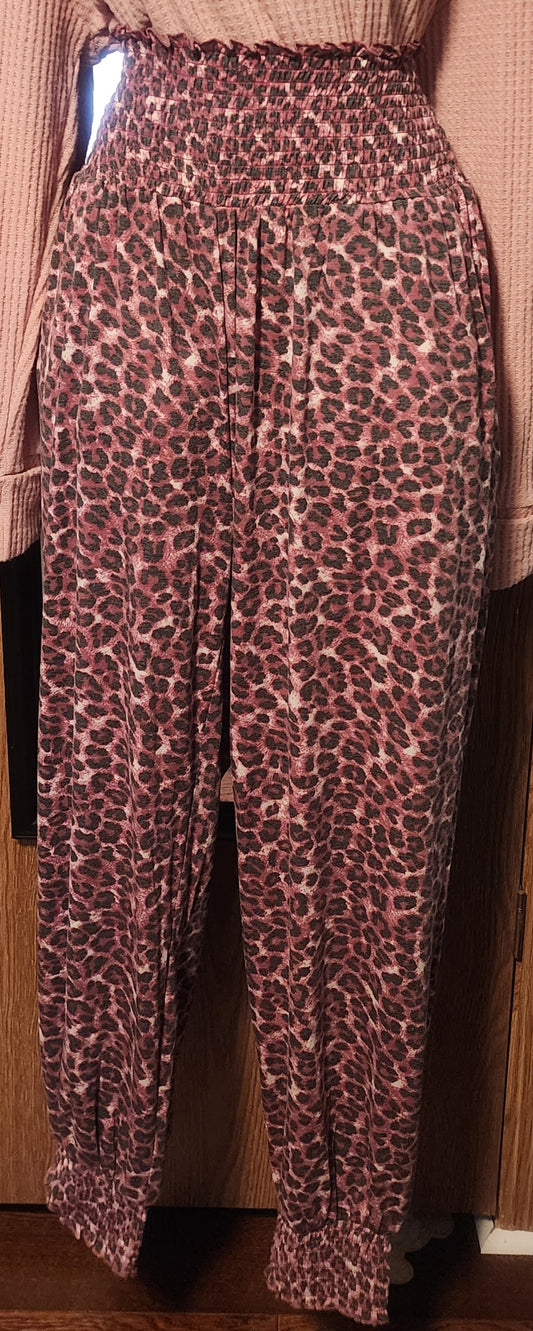 "Niki" Zenana Pink Cheetah Print Joggers