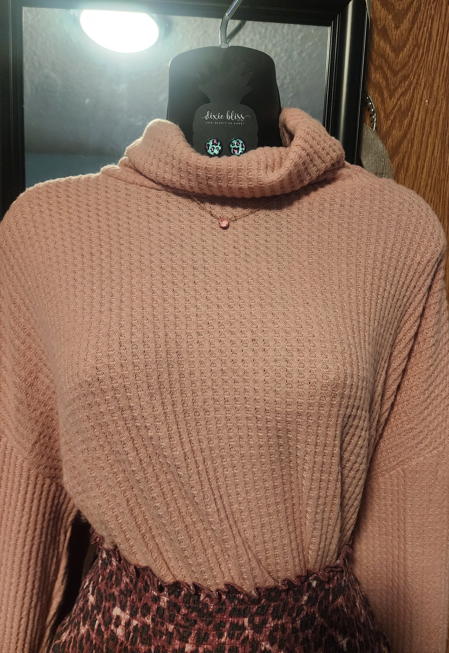 "Carley" Soft Pink Turtleneck