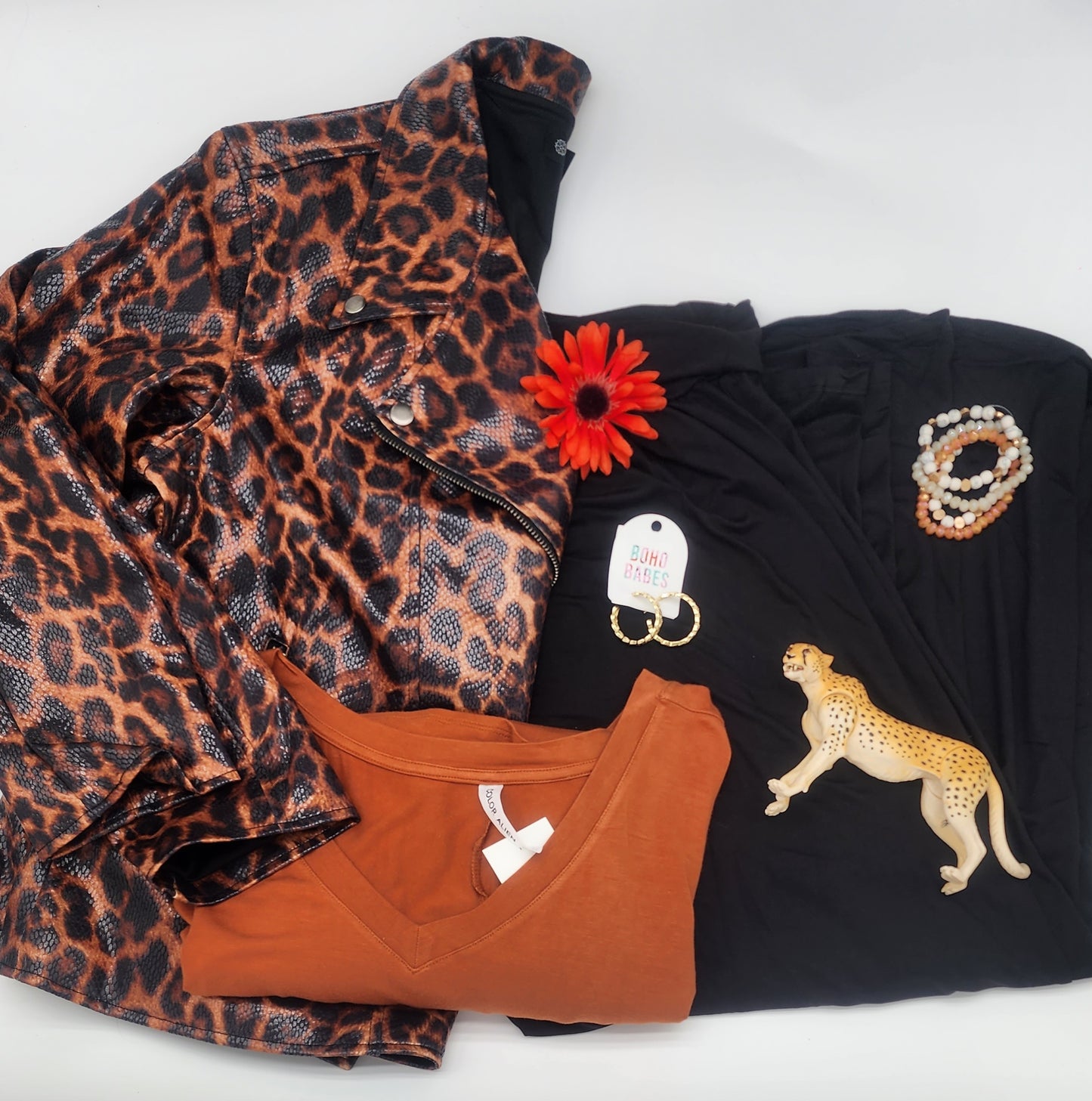 "Robin" Cheetah Print Faux Leather Jacket