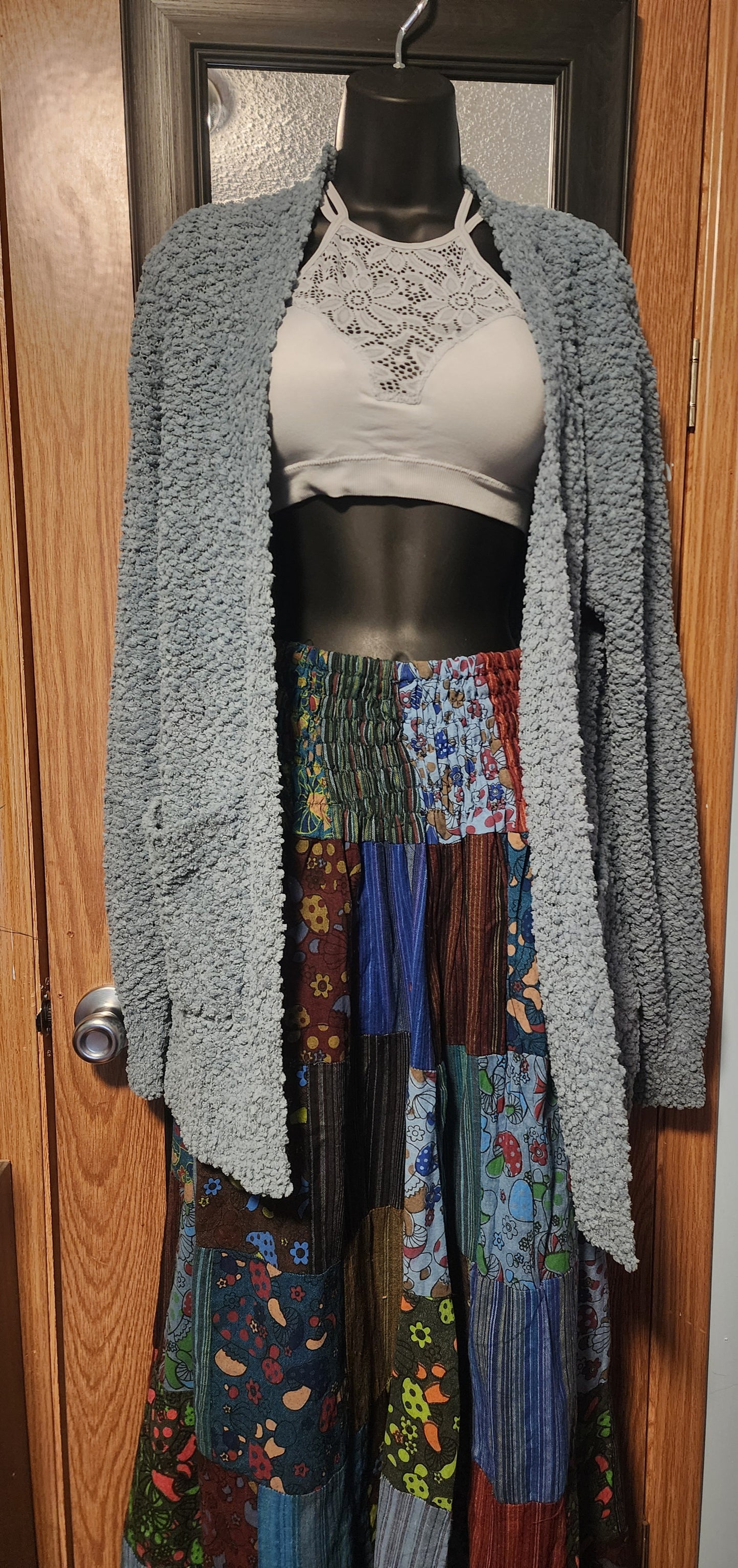 "Rachel" Grey Floral Bralette