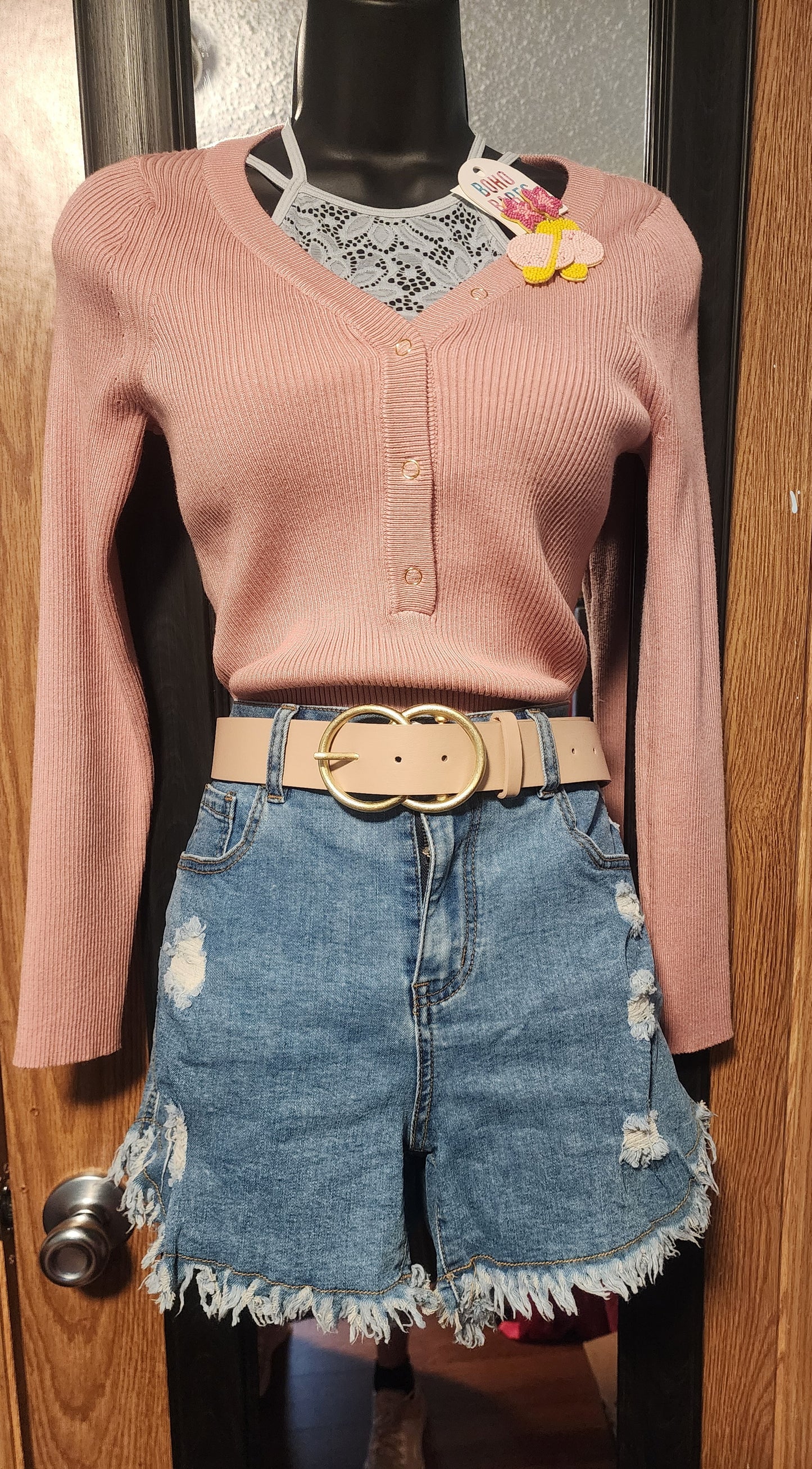 "Rachel" Grey Floral Bralette