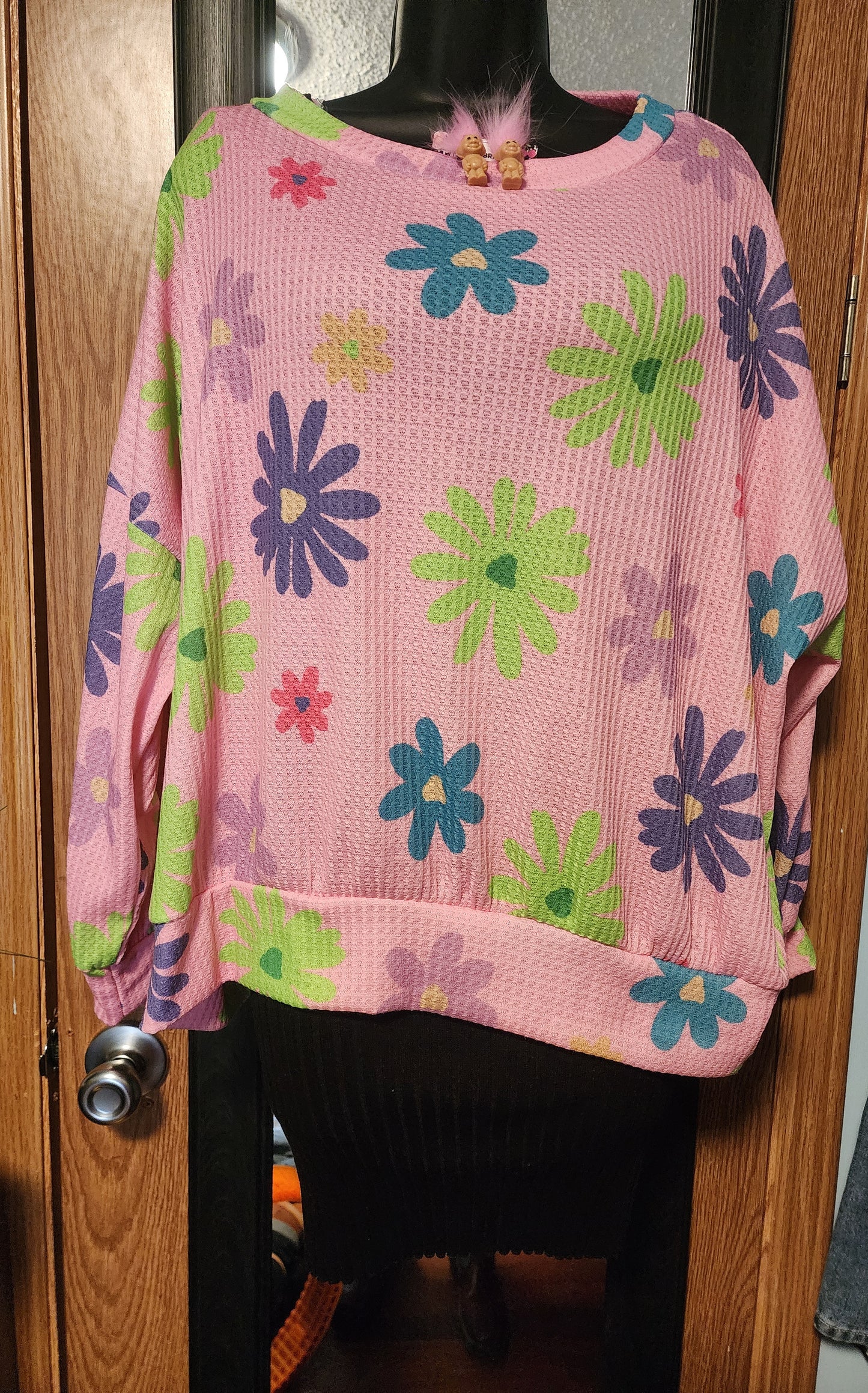 "Hopie" Pink Floral Oversized Top