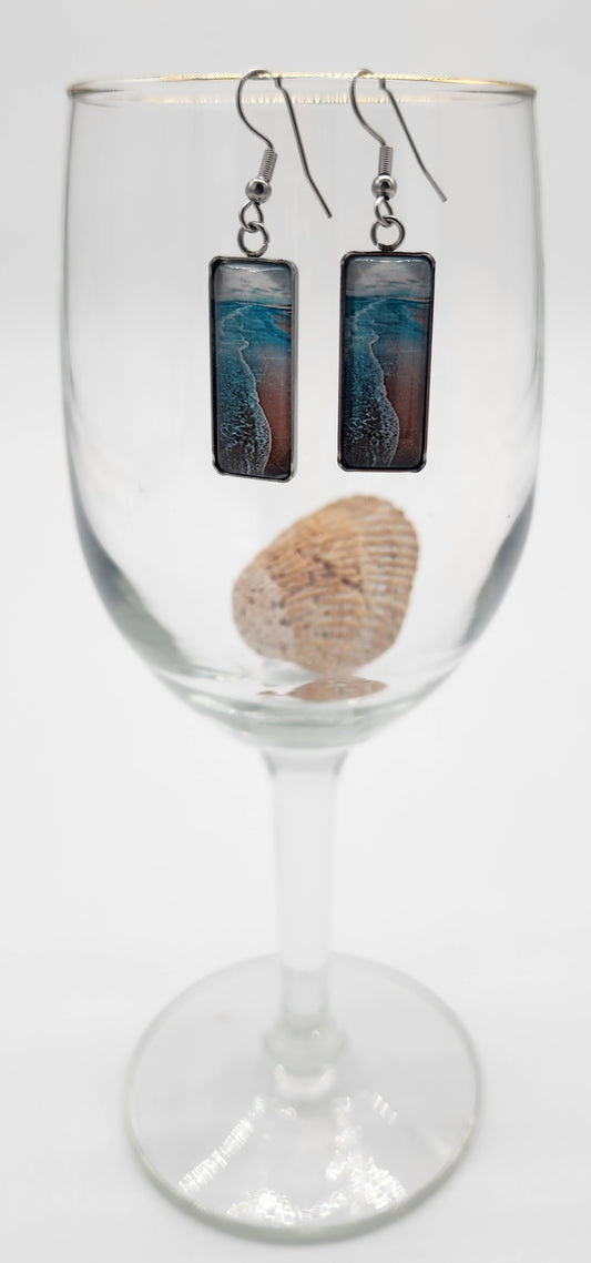 Where the Ocean and Sand Collide Beach Earrings