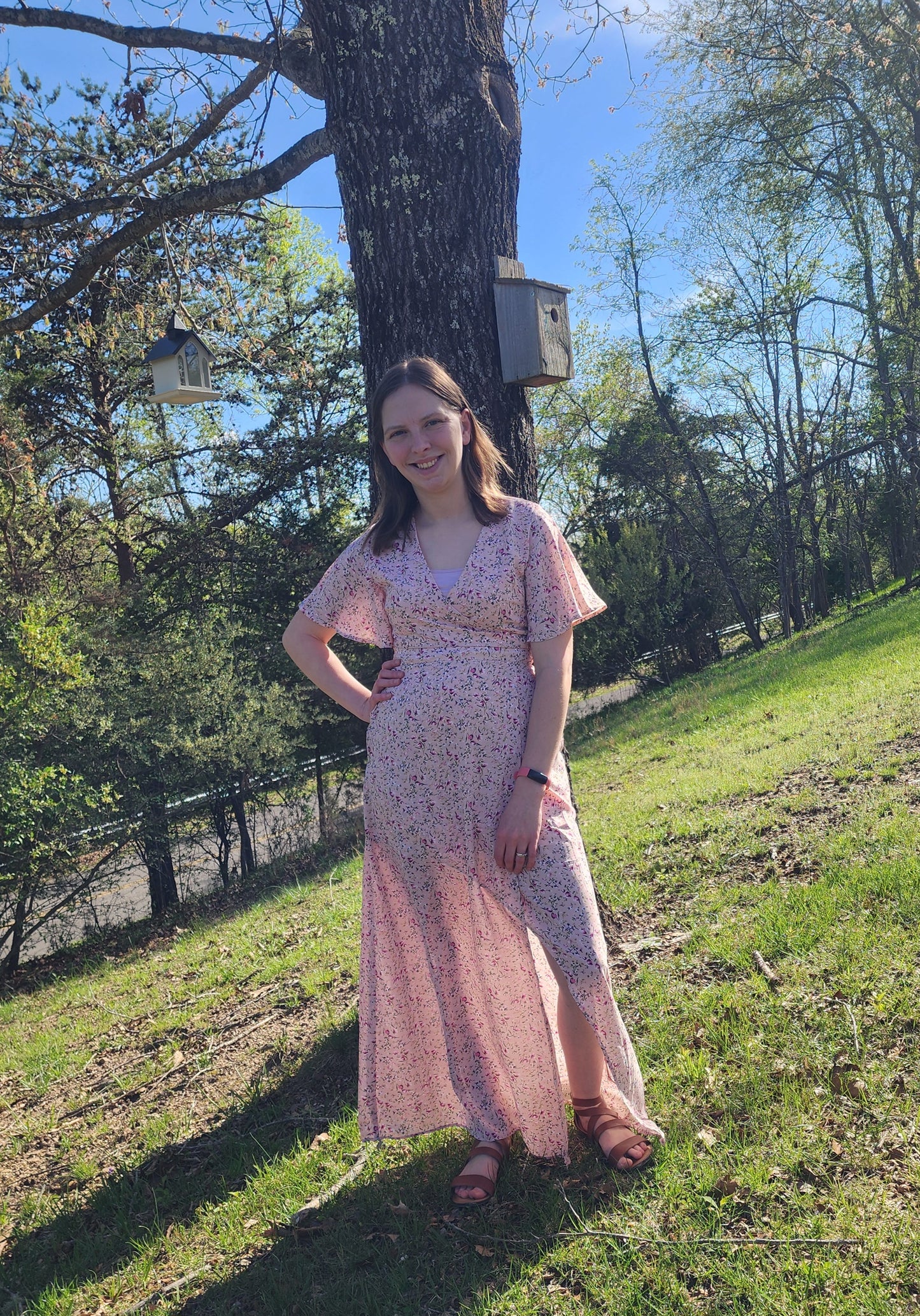 "Think Pink" Floral Maxi