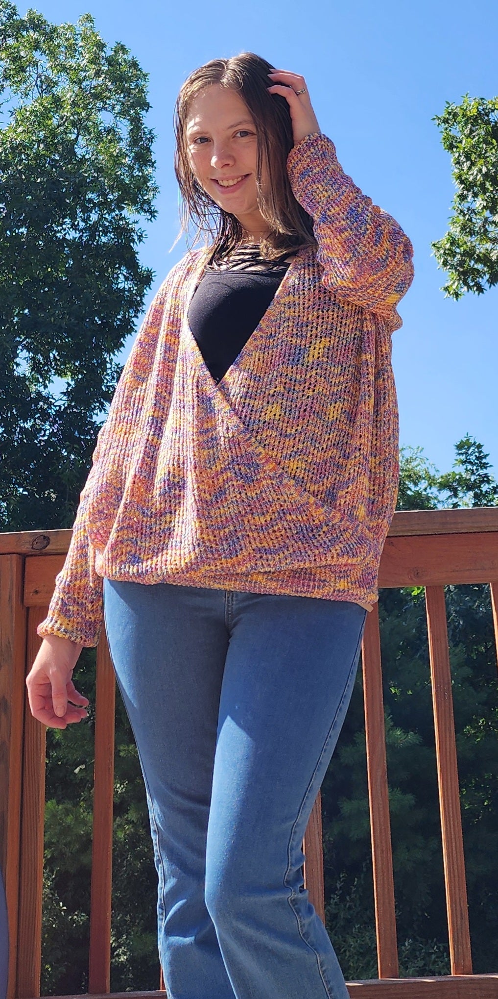 Oversized Wrap Front Sweater