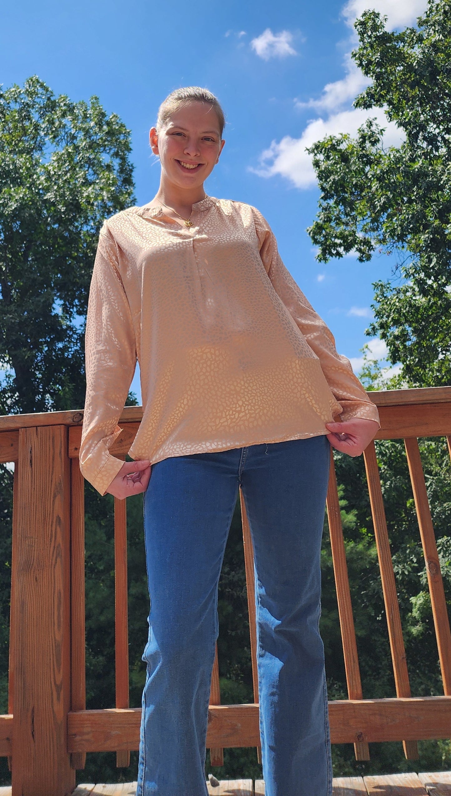 Shiny Animal Print Top