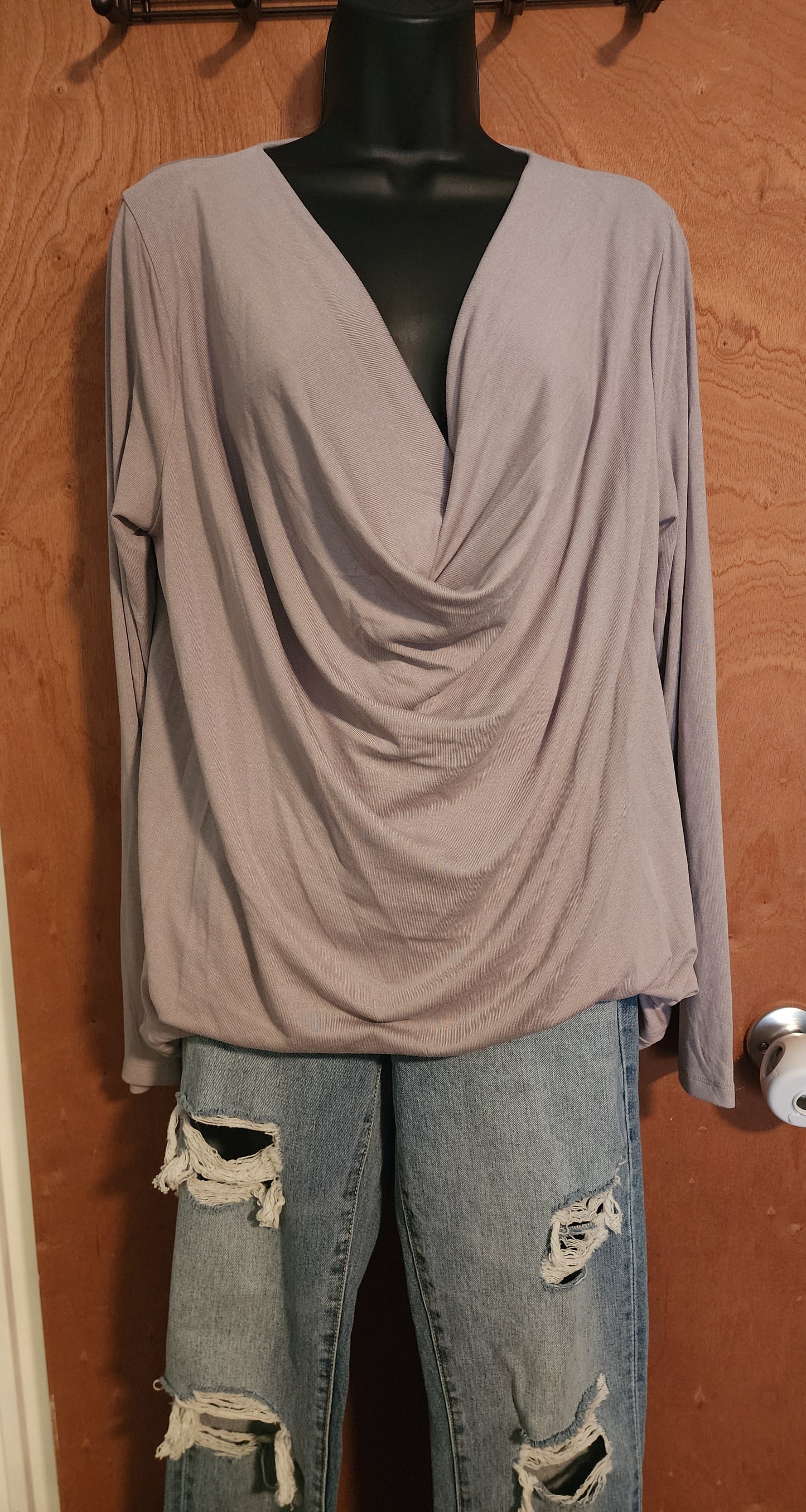 Silver Drape Top