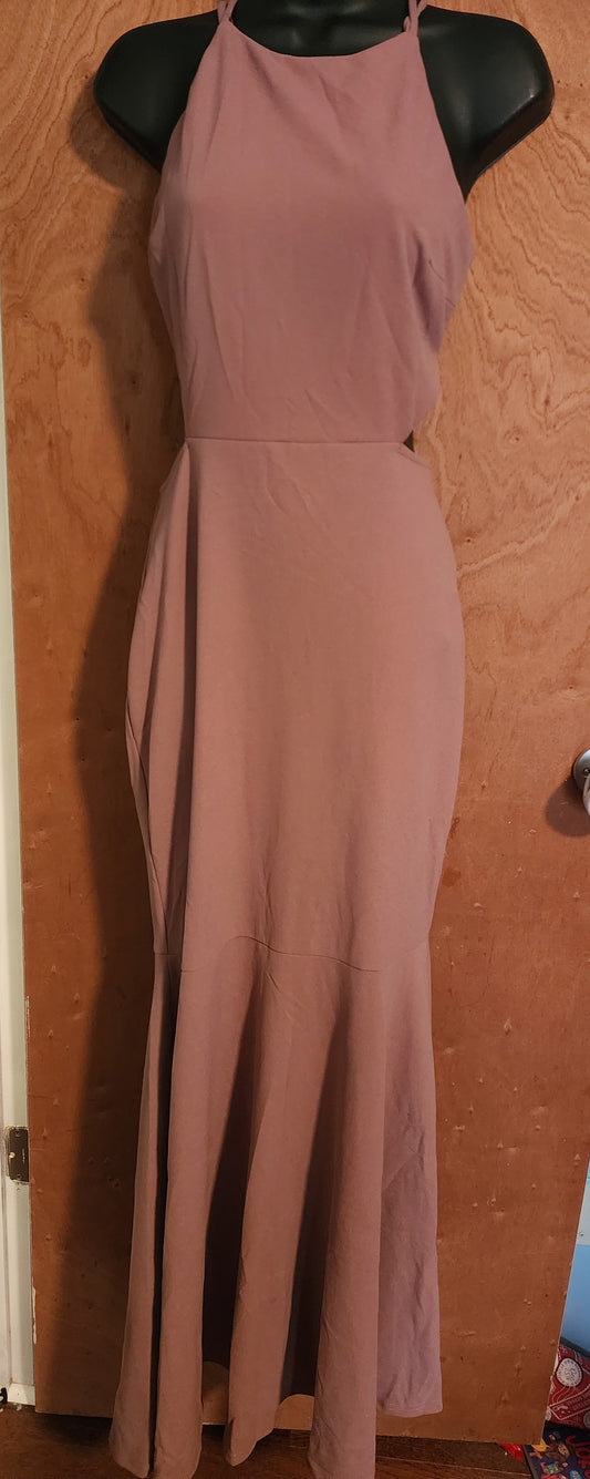 High Neck Mauve Dress
