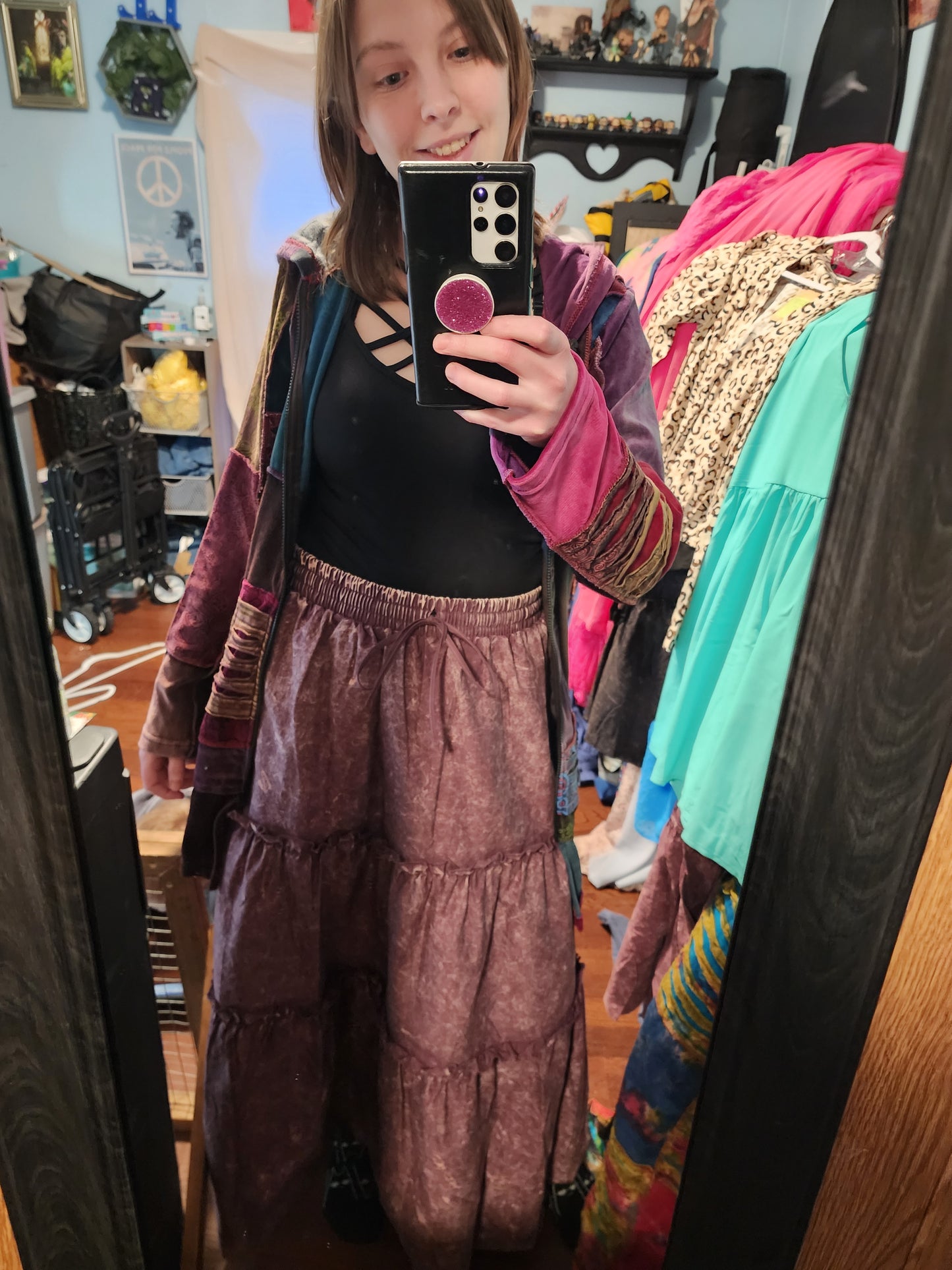 Marble Wash Maxi Skirt