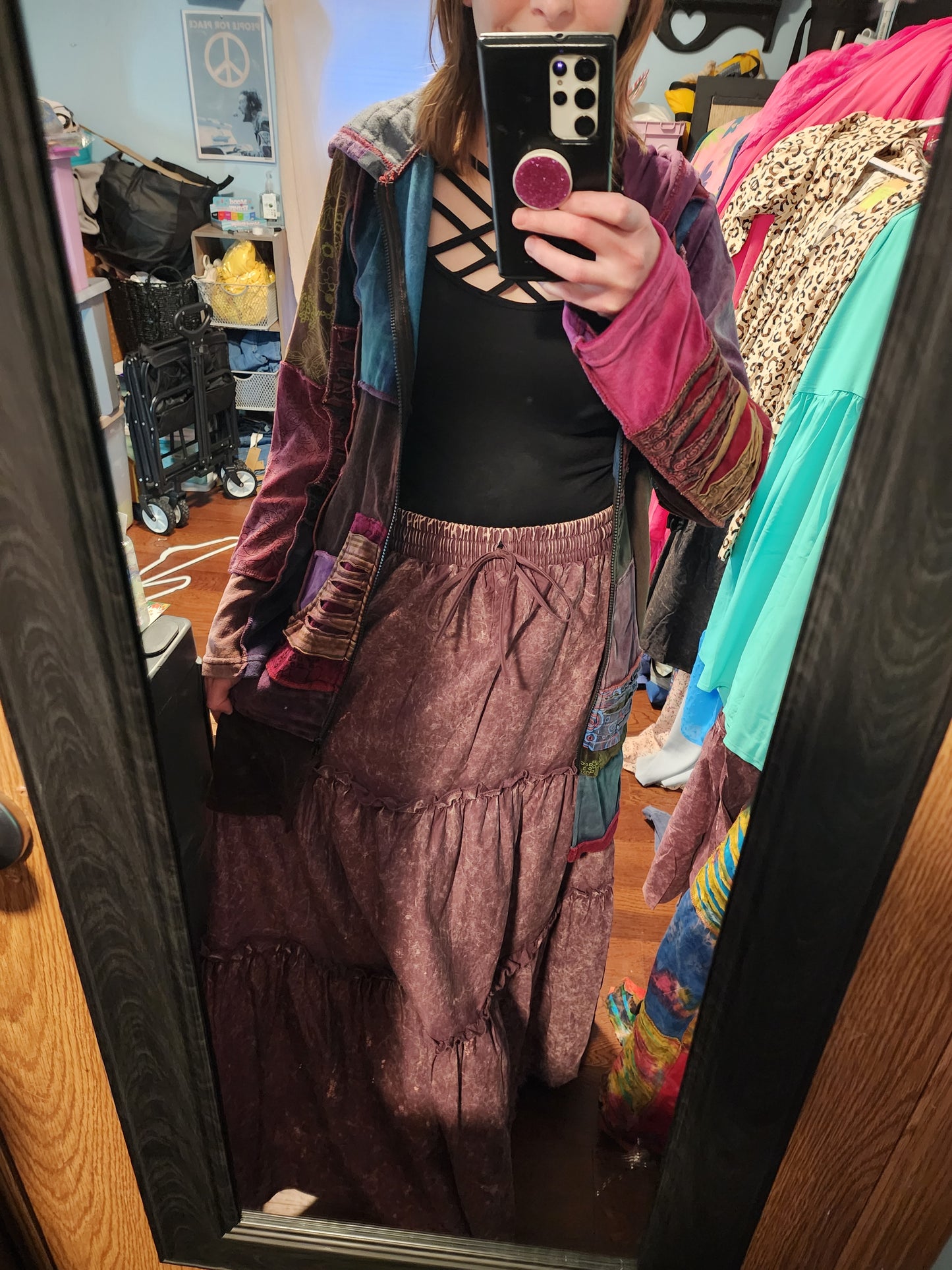 Marble Wash Maxi Skirt