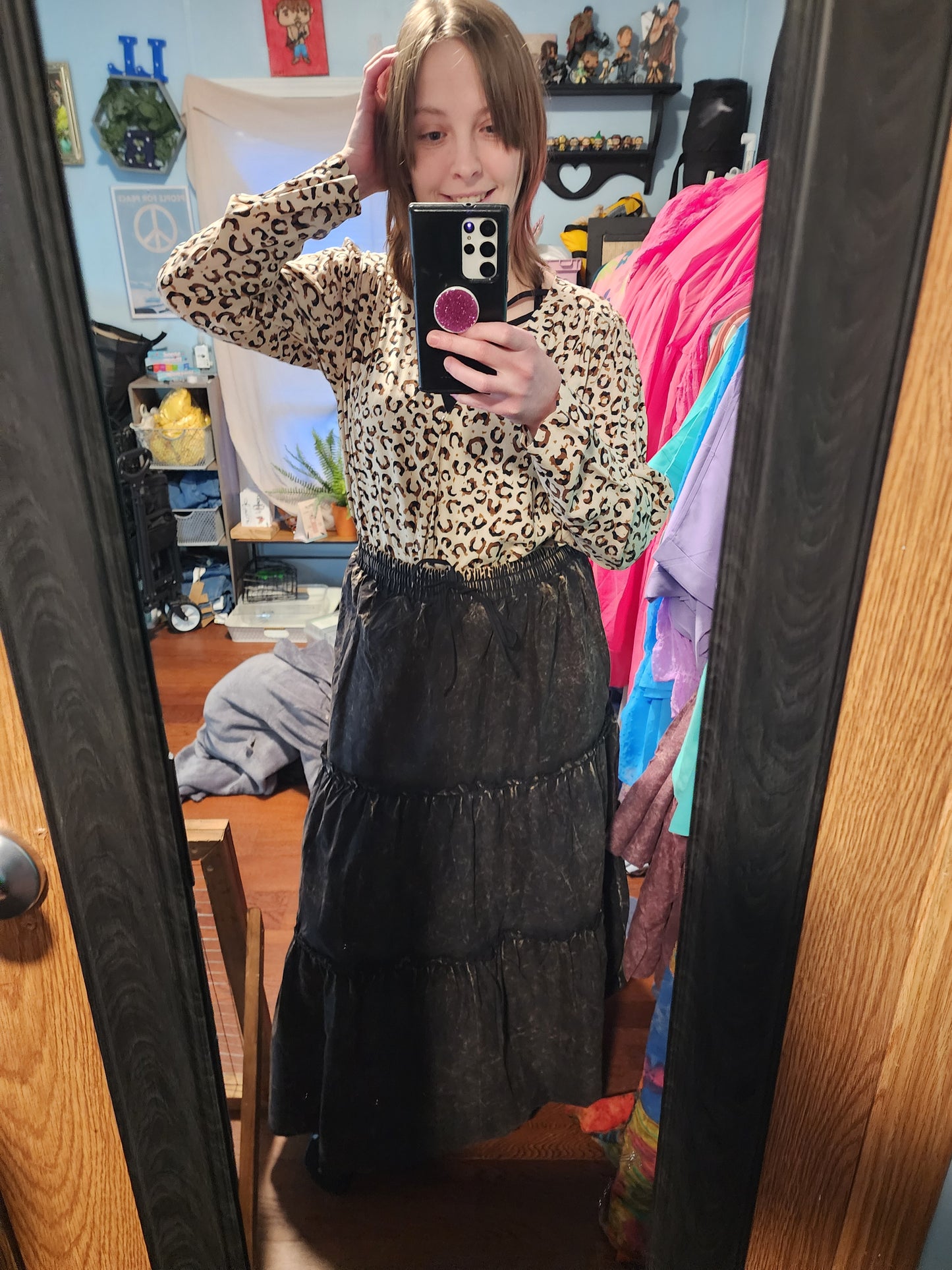 Marble Wash Maxi Skirt