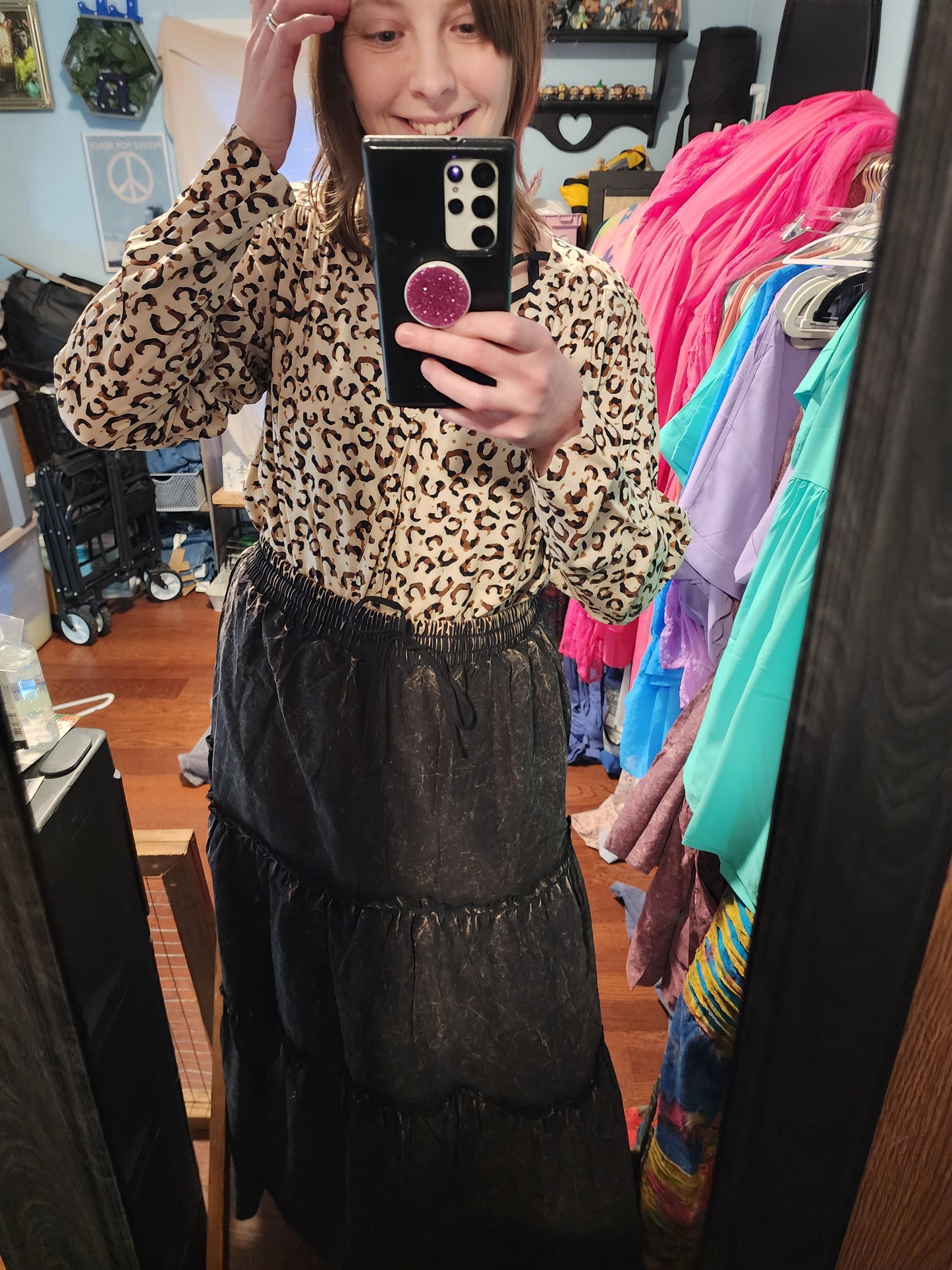 Marble Wash Maxi Skirt