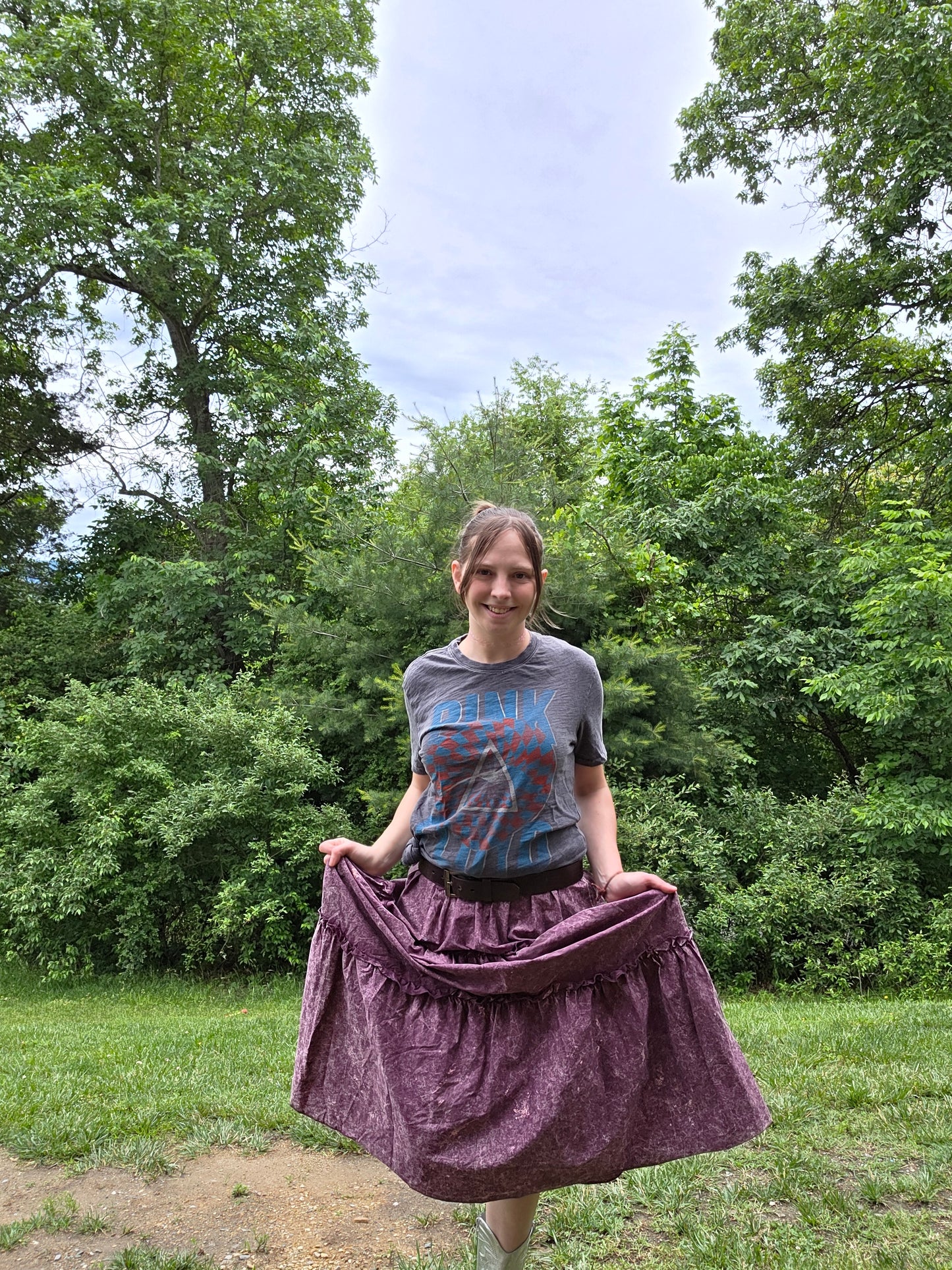 Marble Wash Maxi Skirt