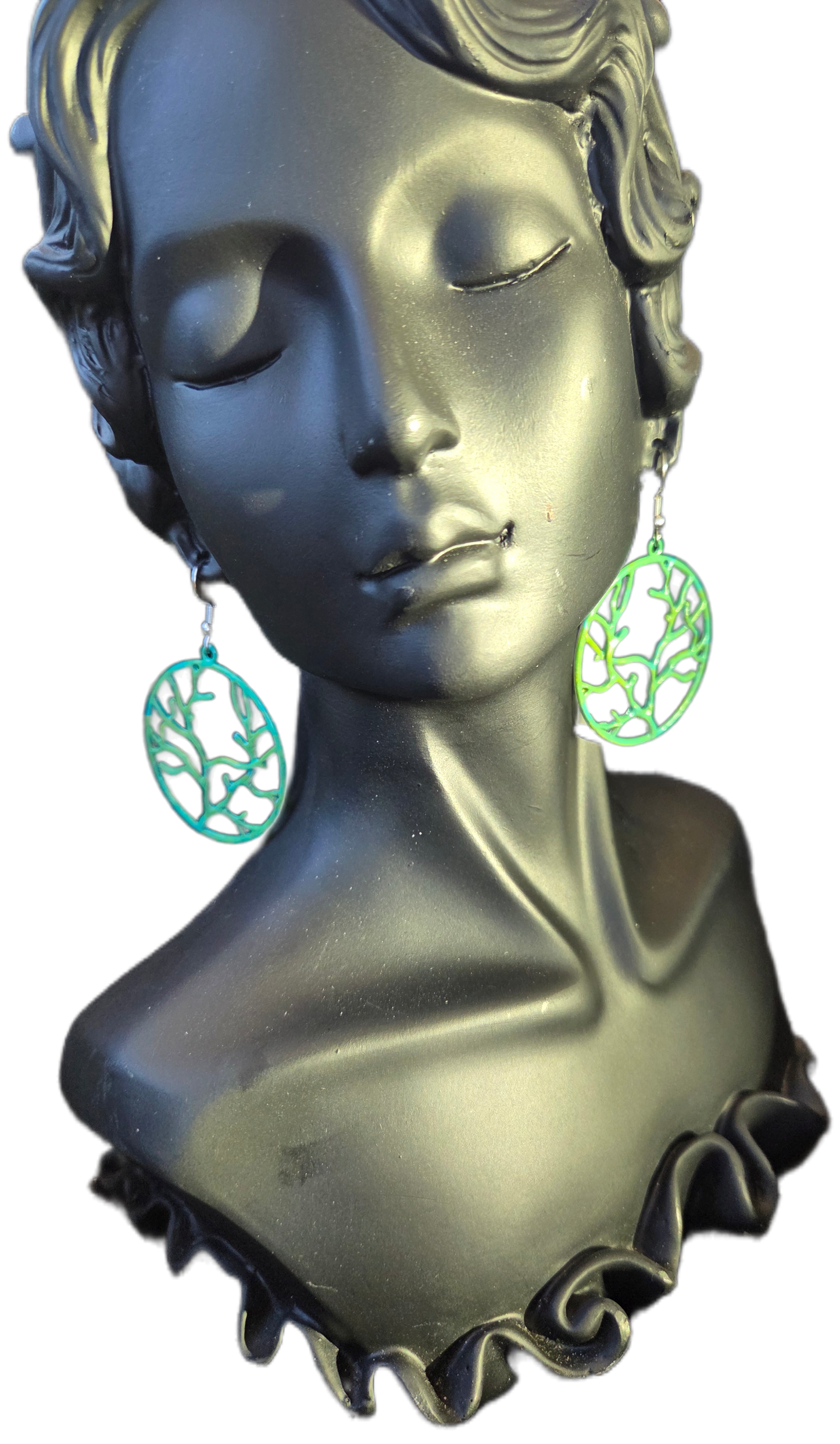 Brass Patina Tree of Life Earrings