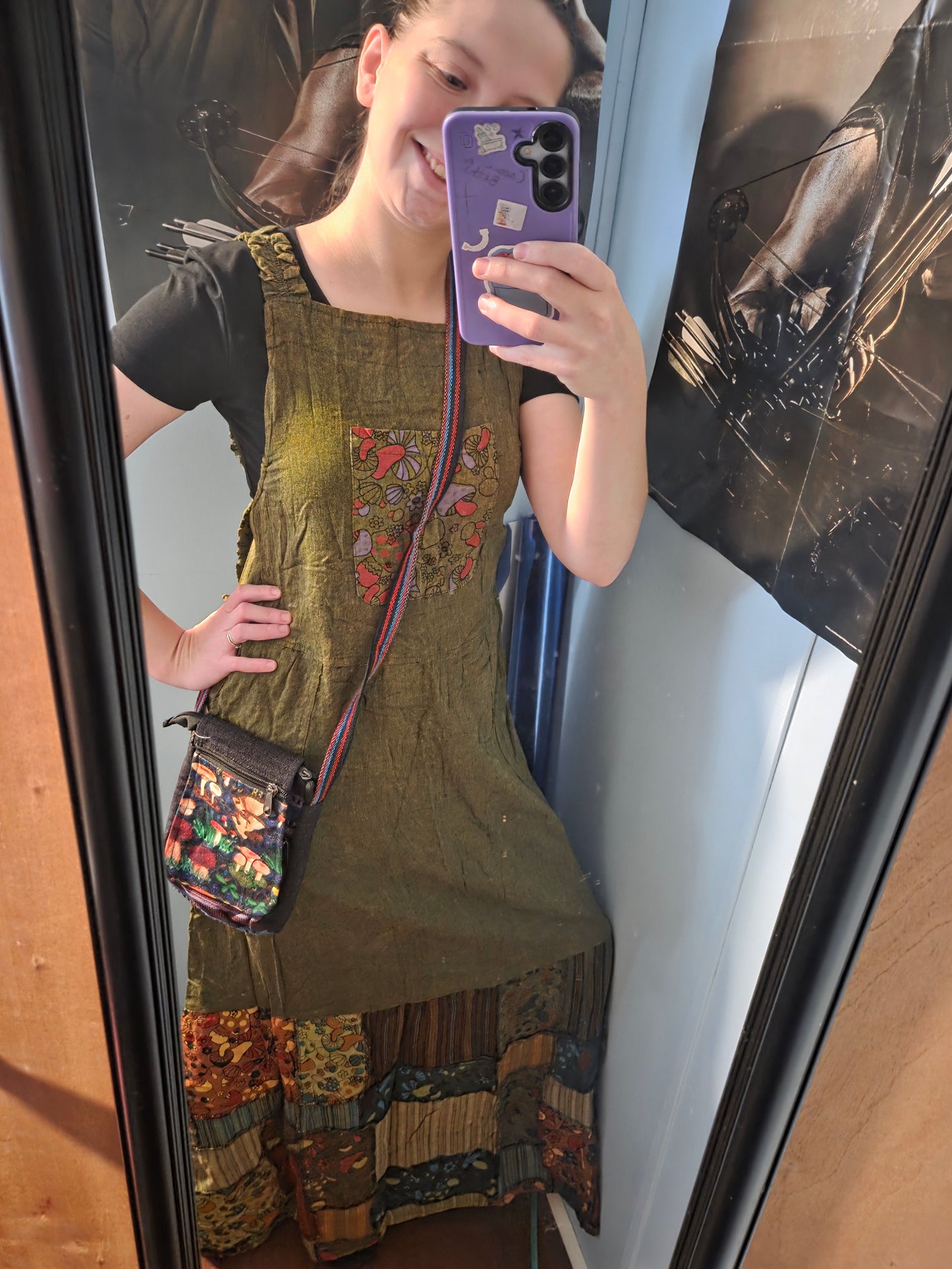 "Frizzle" Mushroom Overall Jumper Dress
