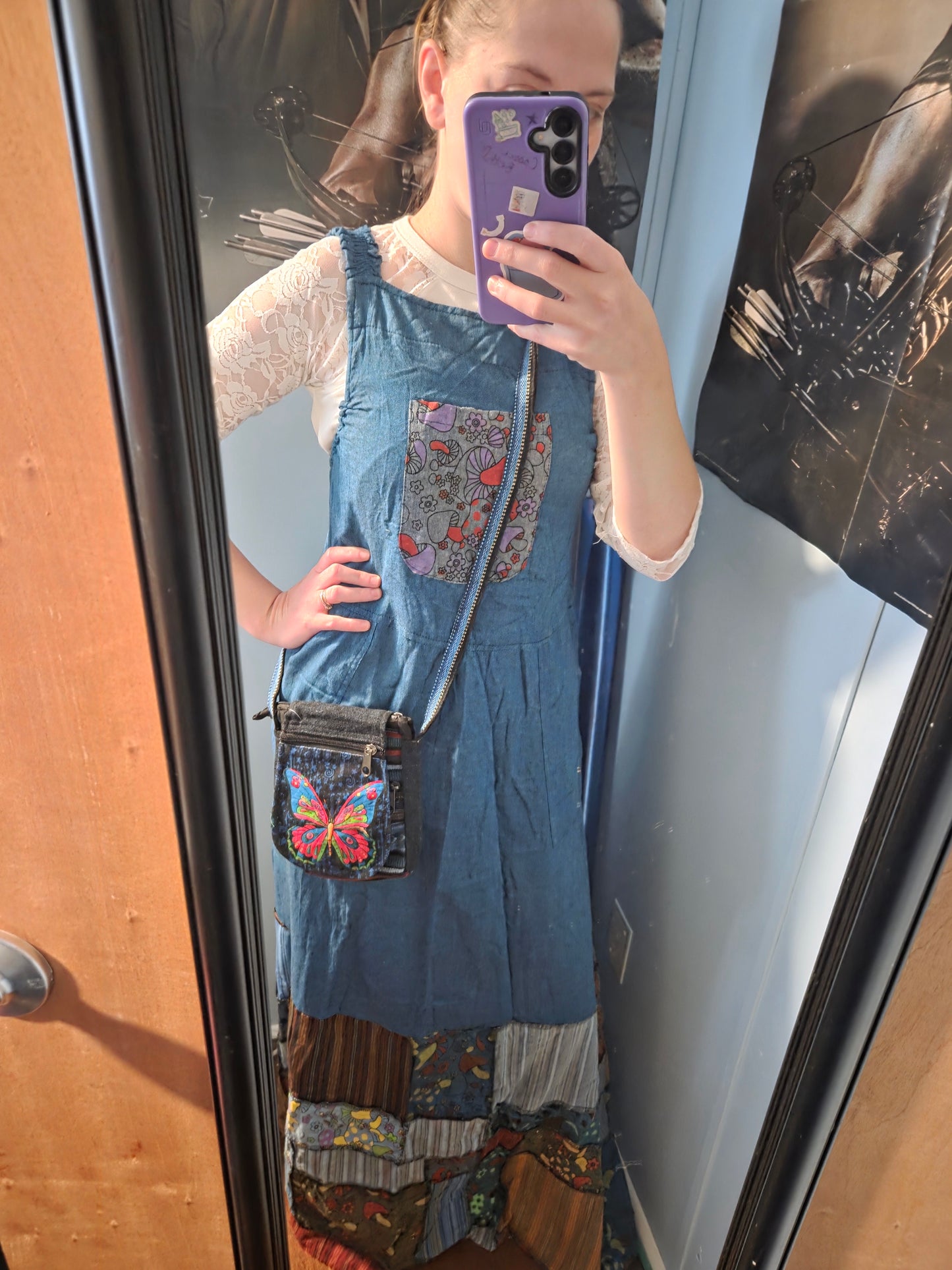 "Frizzle" Mushroom Overall Jumper Dress