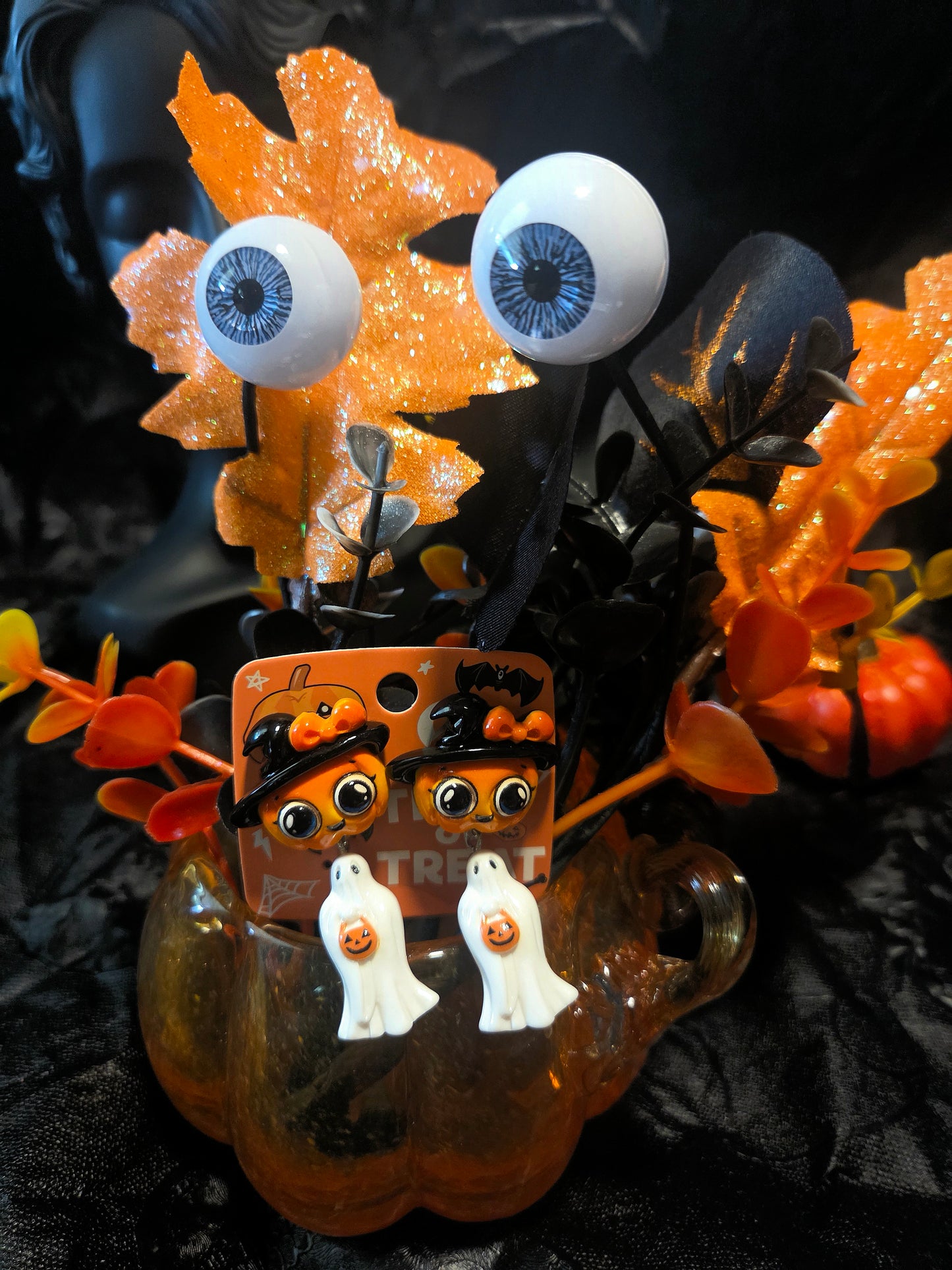 Pumpkin and Ghost Earrings