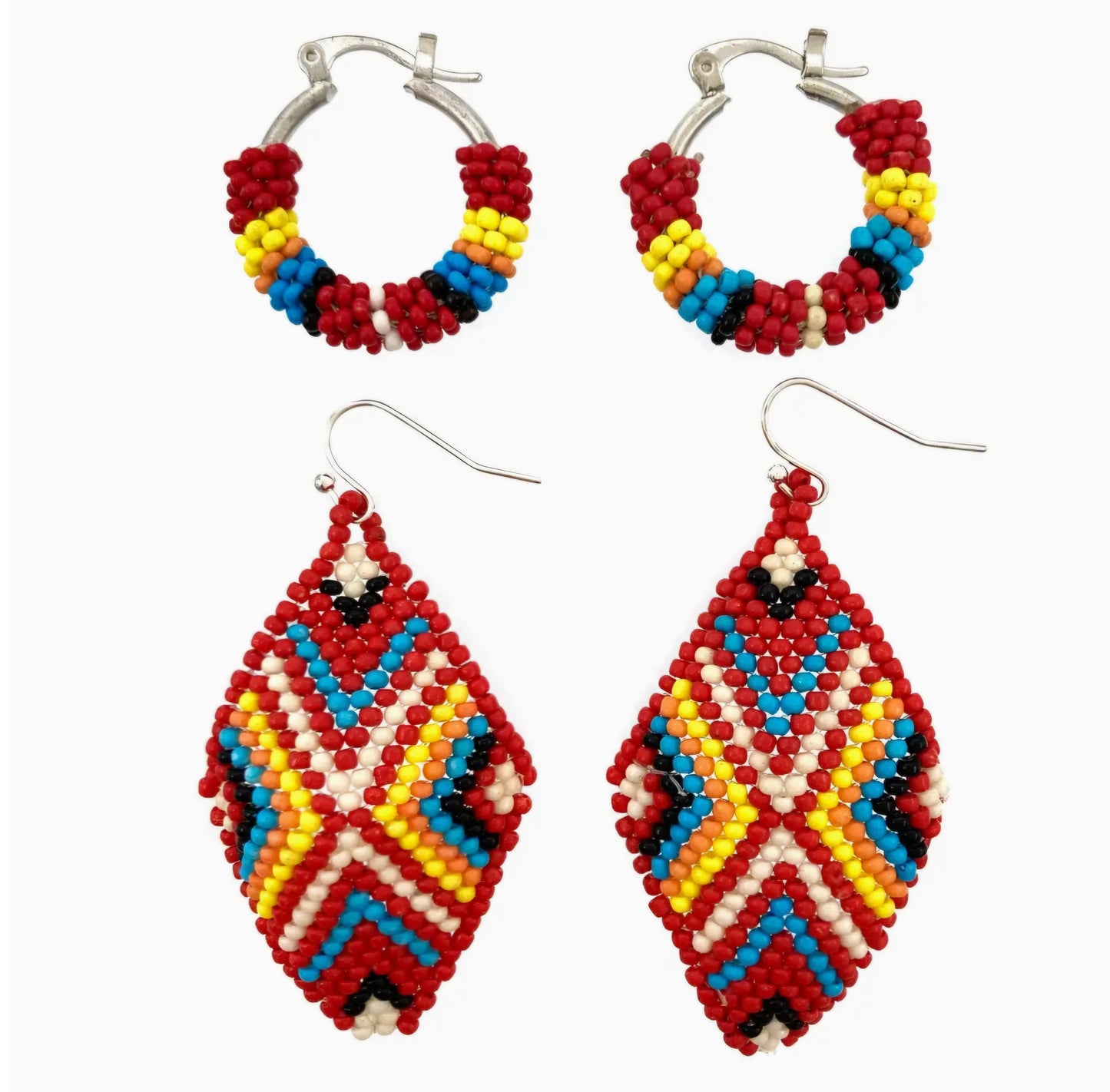2 Pair Set of Seed Bead Earrings