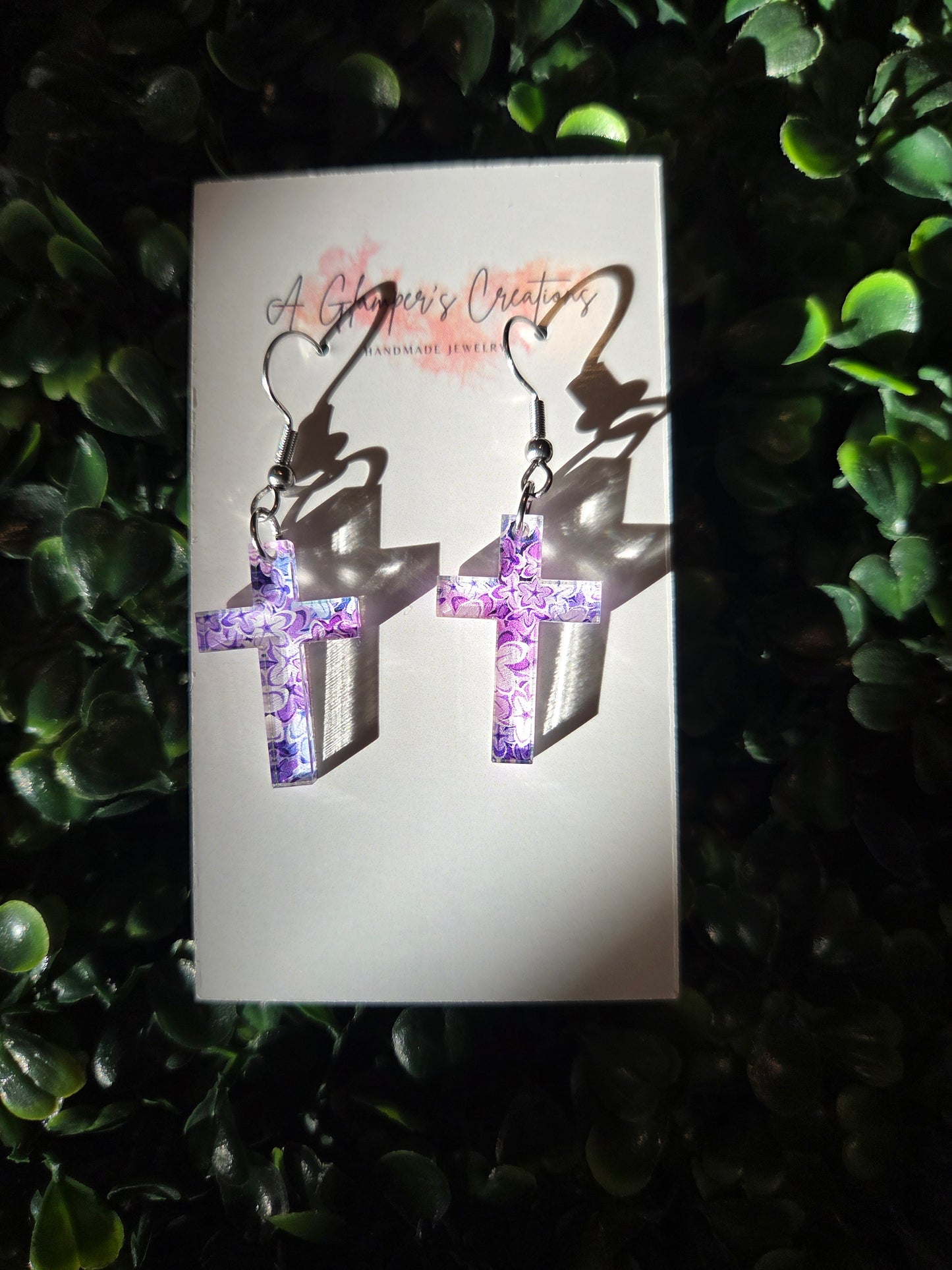 "He Is Risen" Cross Earrings