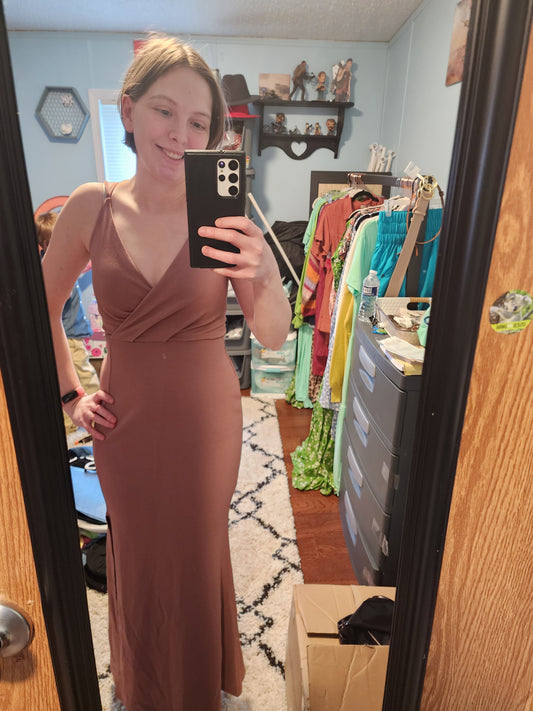 Mauve Maxi Dress with Slit