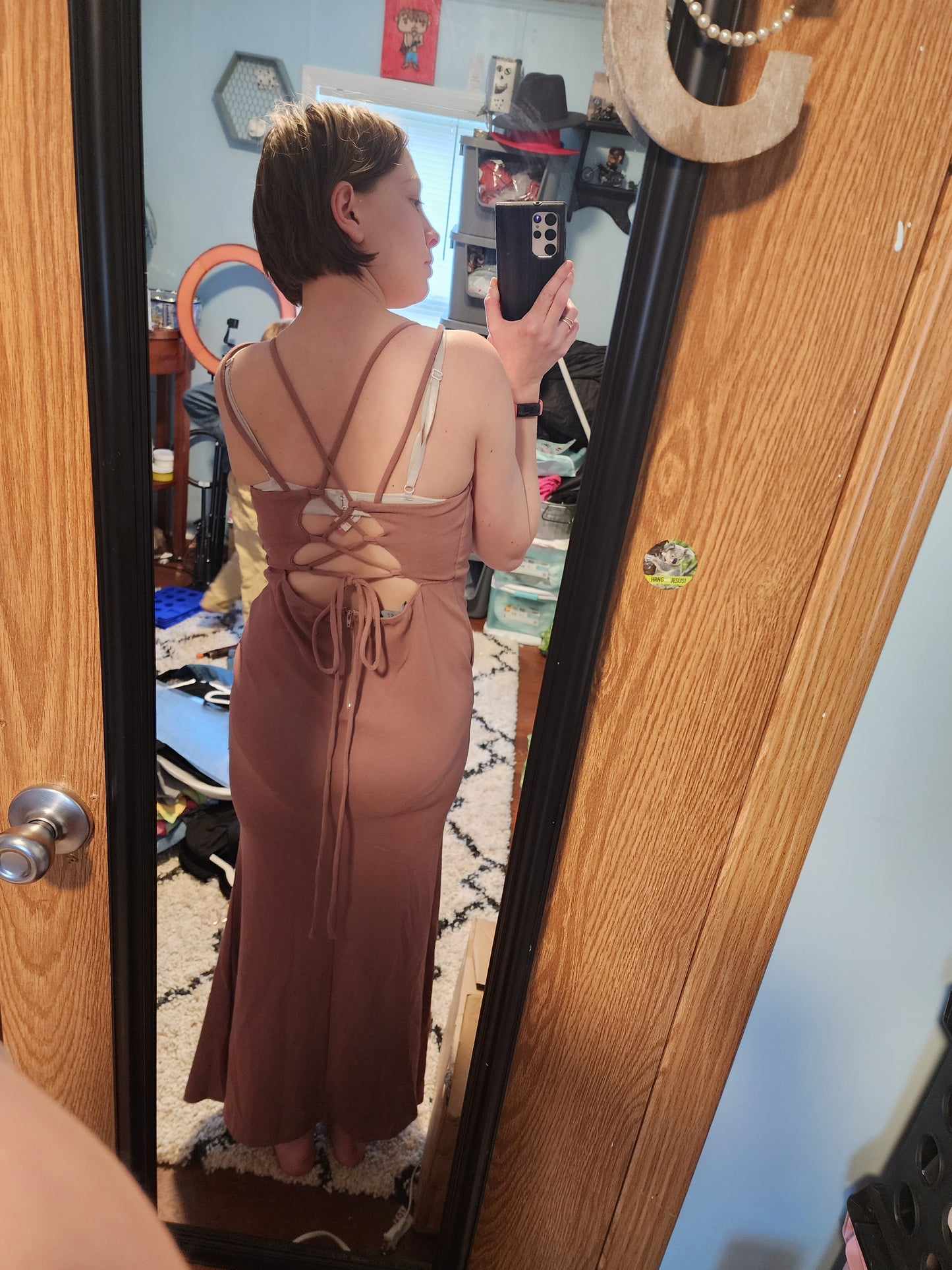 Mauve Maxi Dress with Slit