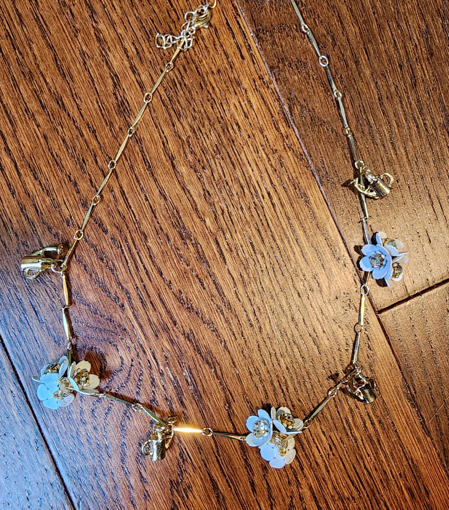 Flower and Watering Can necklace