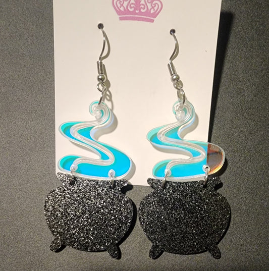 Sparkly Cauldron Earrings