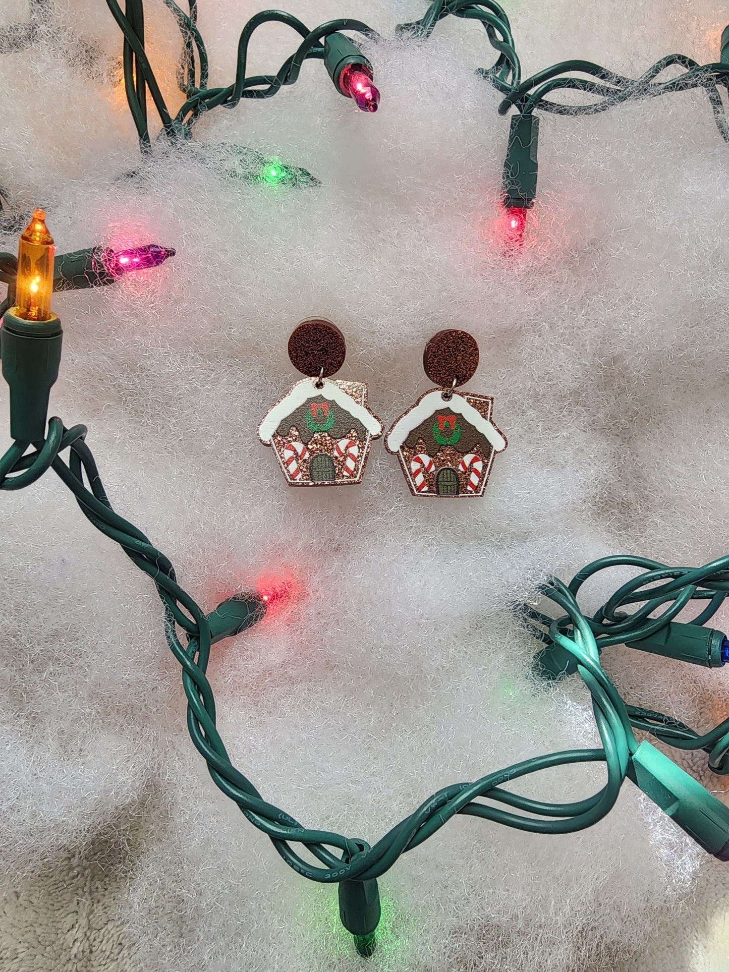 "Jackie" Gingerbread House Earrings