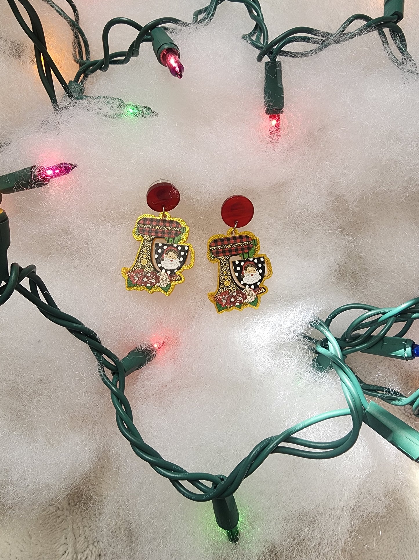 "Tina" Christmas Mixing Bowl Earrings