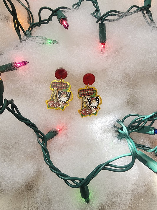 "Tina" Christmas Mixing Bowl Earrings