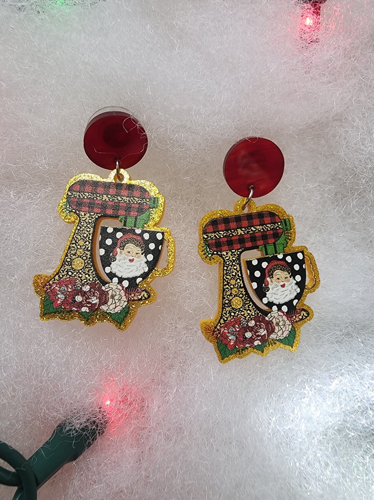 "Tina" Christmas Mixing Bowl Earrings