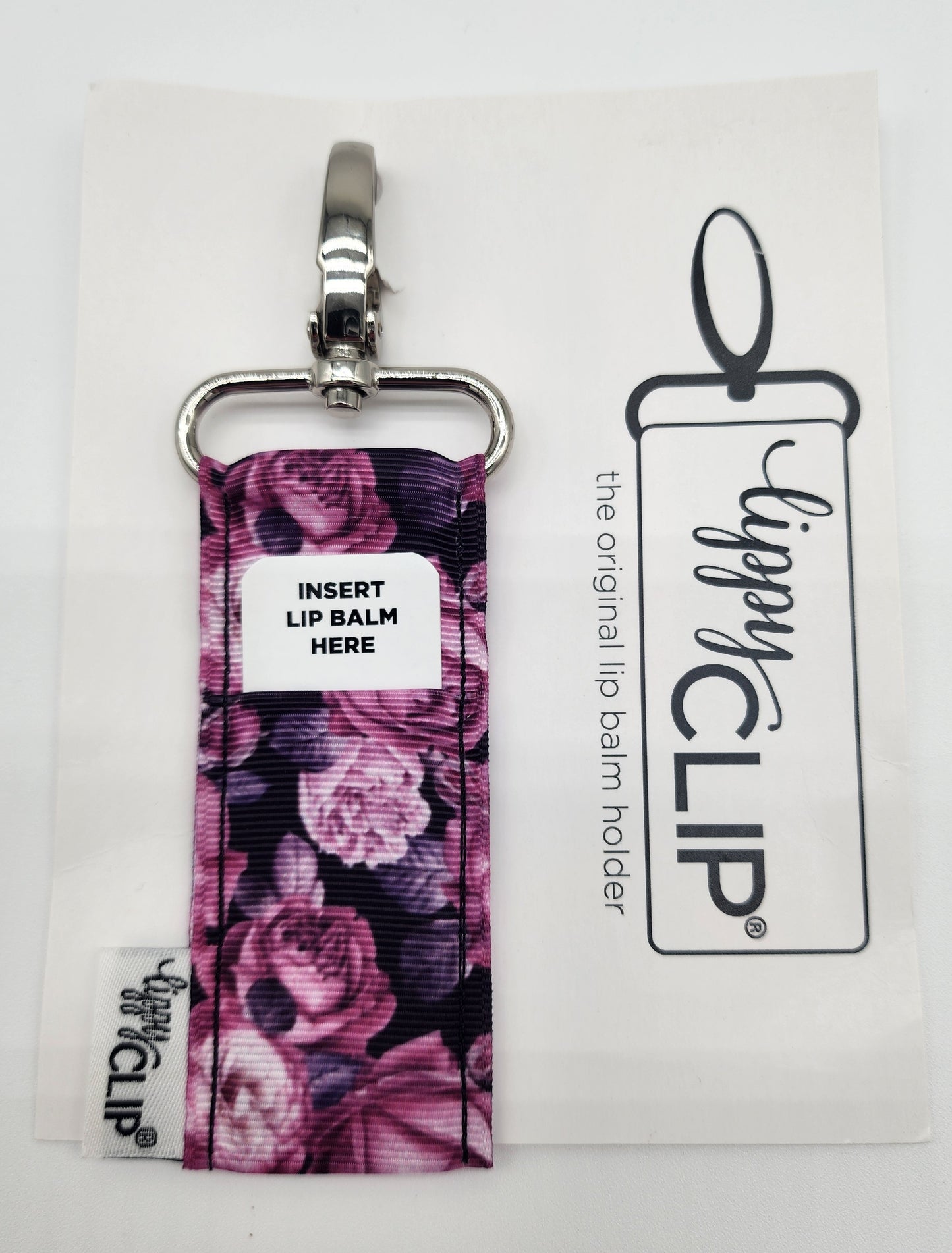 Purple Floral Print LippyClip