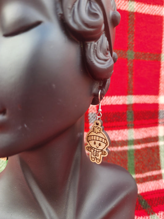 Gingerbread Hat Man Earrings