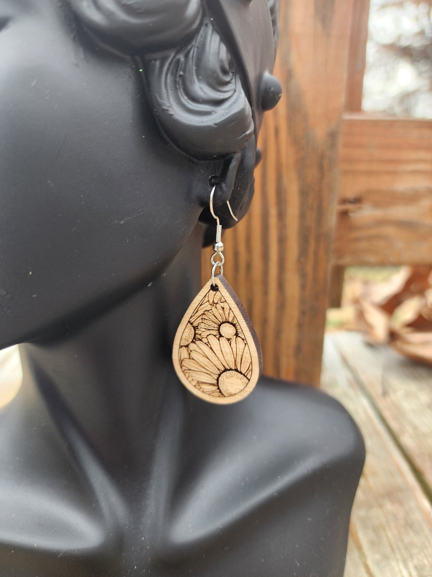 Sunflower Teardrop Earrings