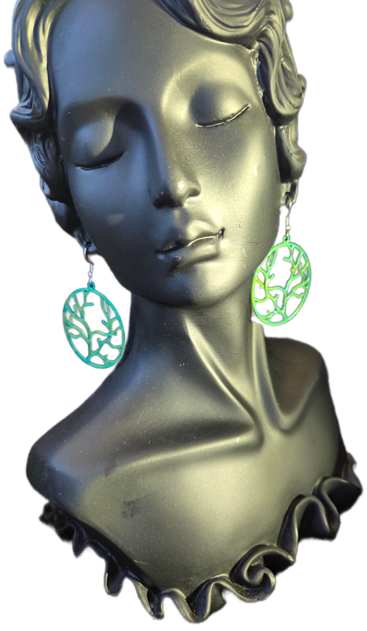 Brass Patina Tree of Life Earrings