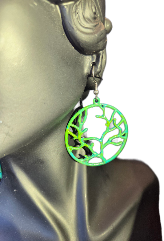 Brass Patina Tree of Life Earrings