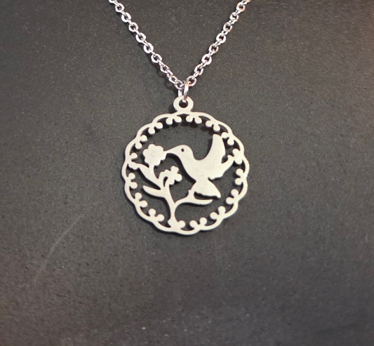 Stainless Steel Hummingbird Necklace
