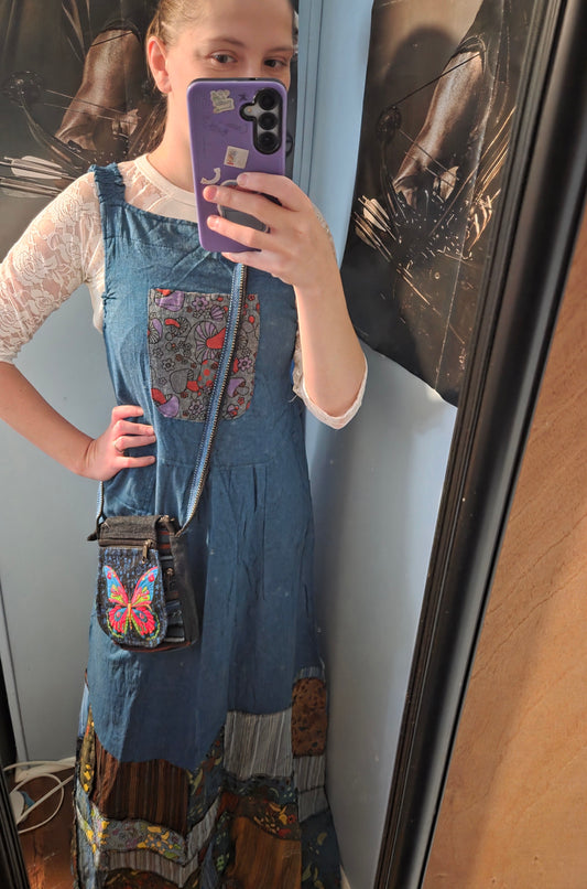 "Frizzle" Mushroom Overall Jumper Dress