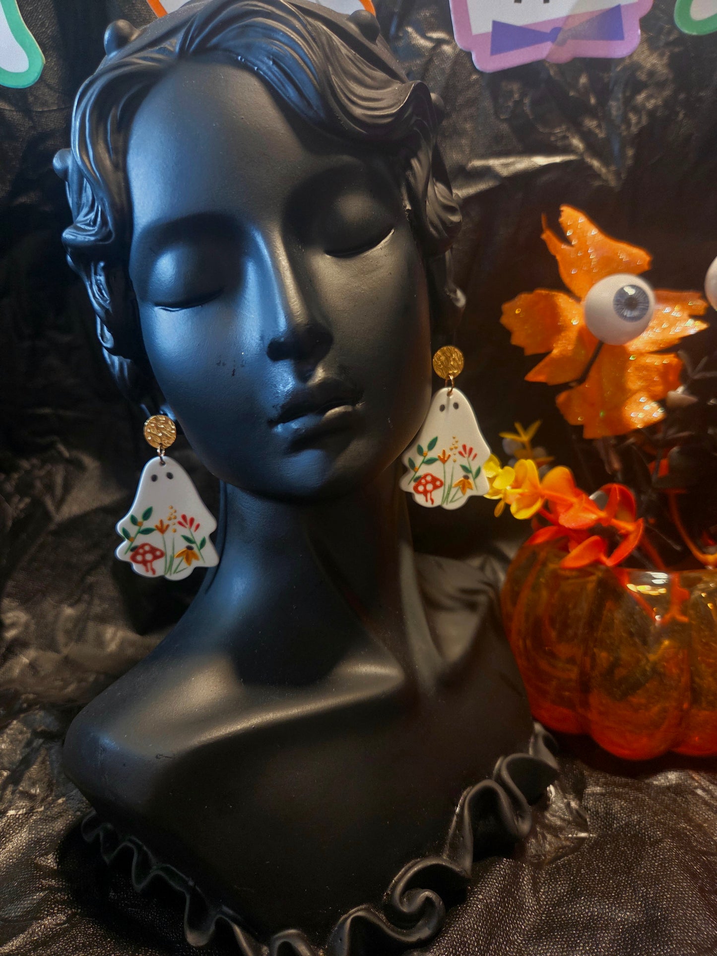 Fall Foilage Ghost Earrings