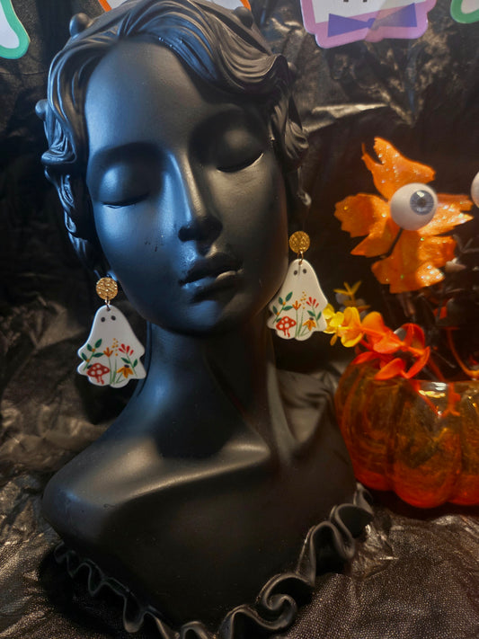 Fall Foilage Ghost Earrings