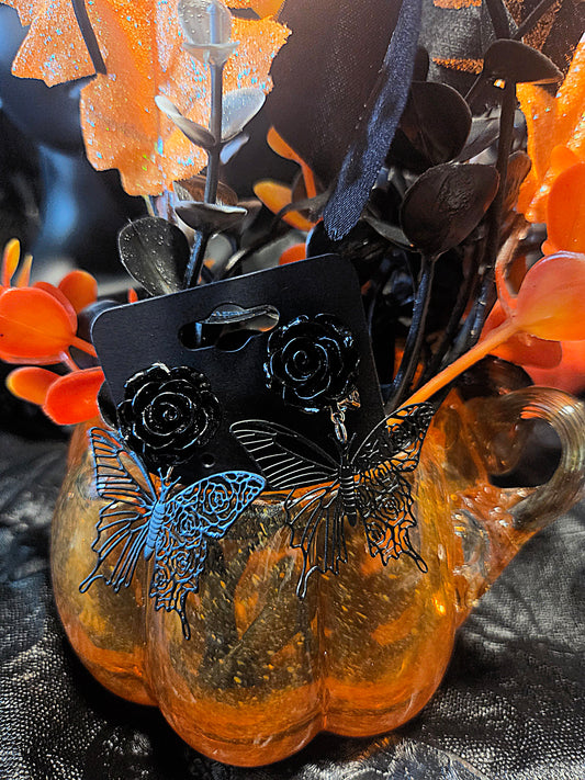 Black Butterfly Clip Ons