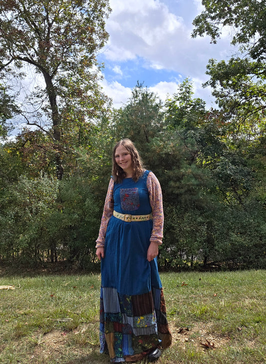 "Frizzle" Mushroom Overall Jumper Dress