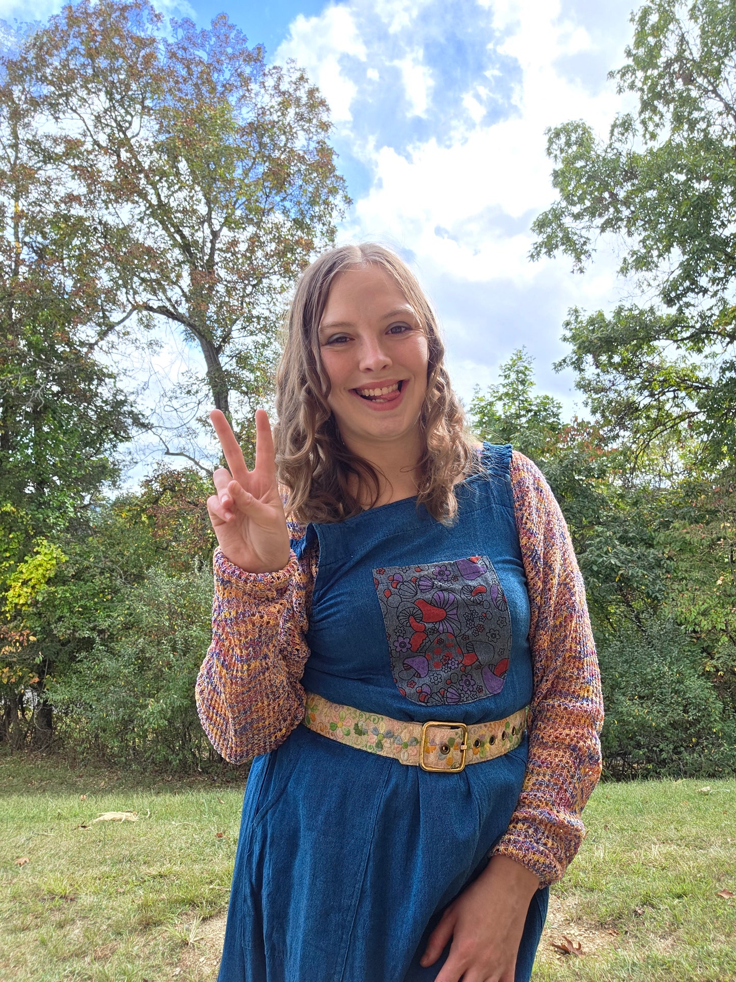 "Frizzle" Mushroom Overall Jumper Dress