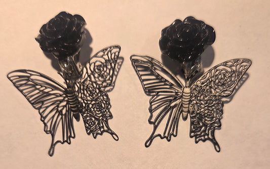 Black Butterfly Clip Ons