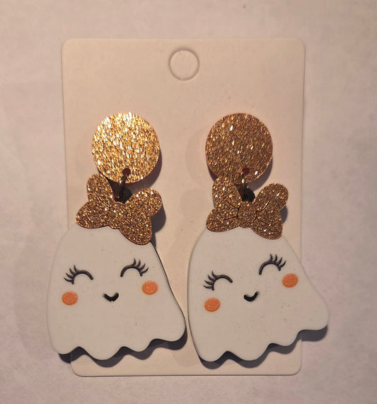 Shimmer Bow Ghost Earrings
