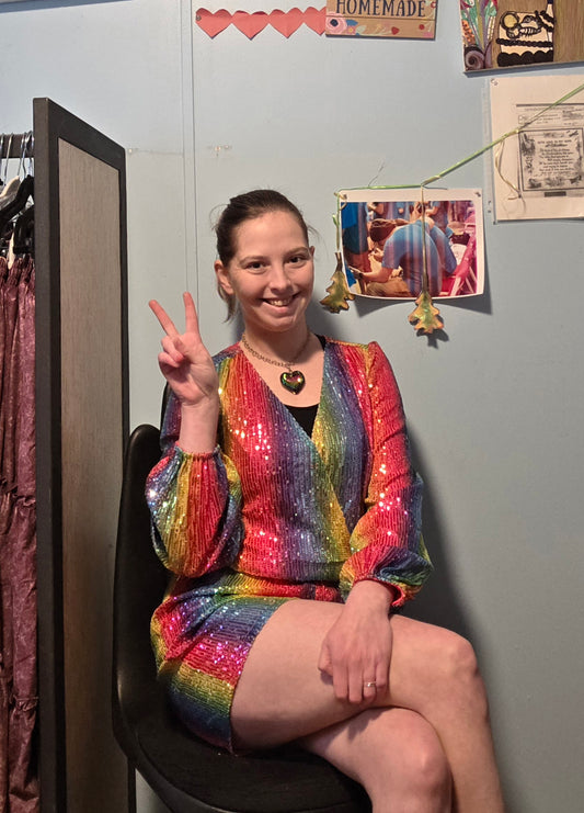 "Cassie" Rainbow Romper